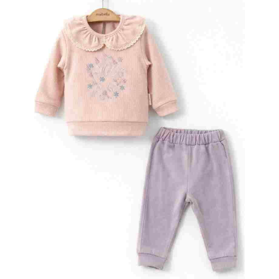 komplet za devojcice wild ljubicasti ljubičasti donji deo i bluza kajsija boje