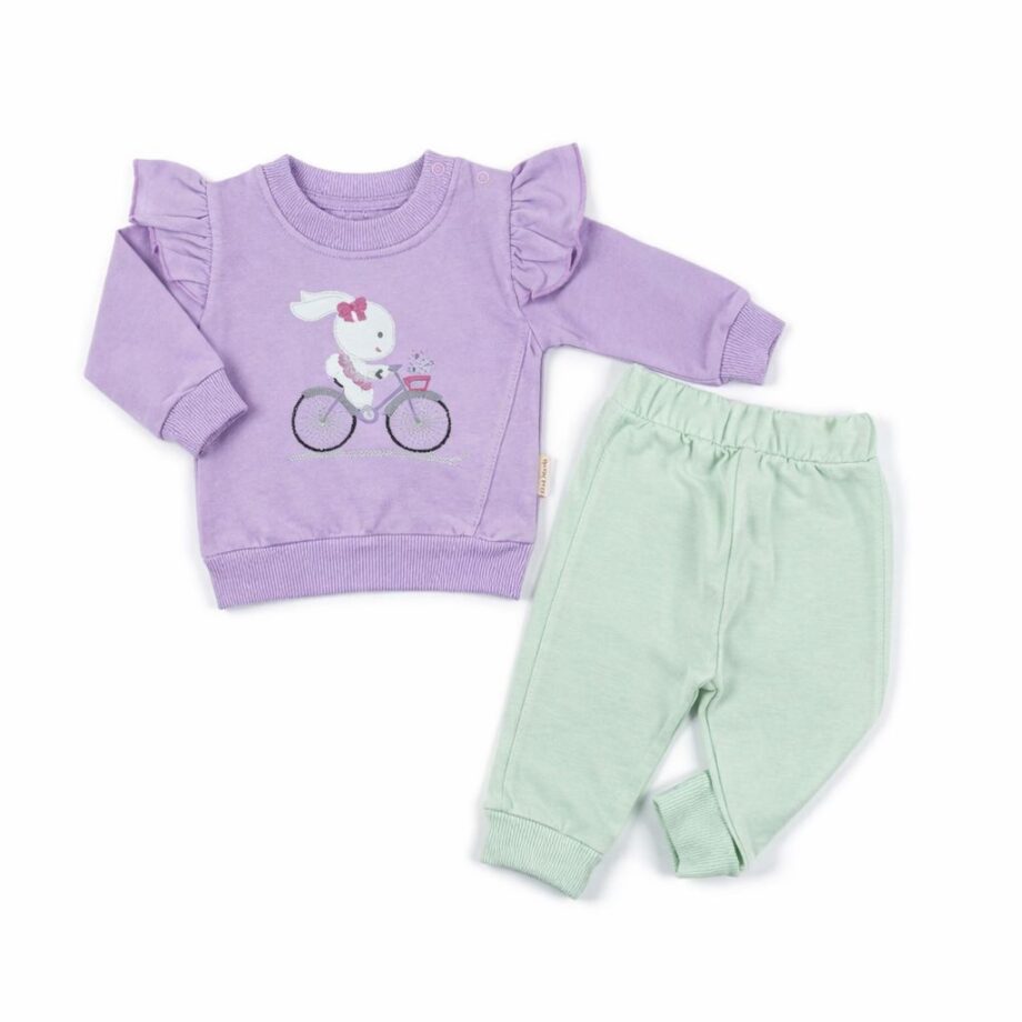 komplet zeka ljubicasto-zeleni teddy kids gornji deo sa karnerima i aplikacijom zeke