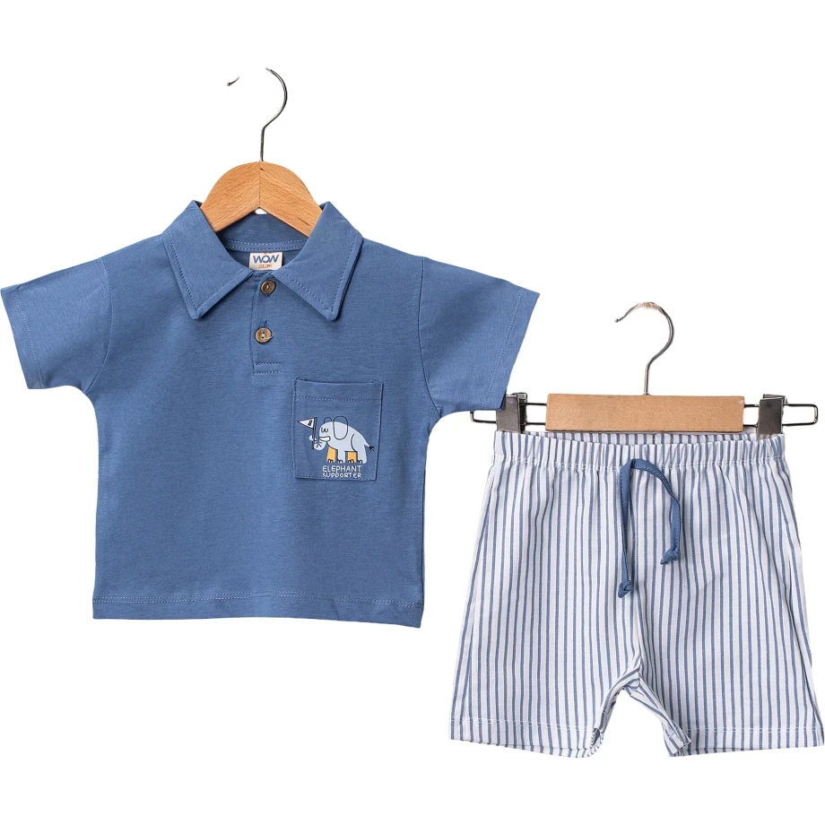 majica i šorc komplet-prugice plavi majica i šorc komplet prugice plavi za decu teddy kids