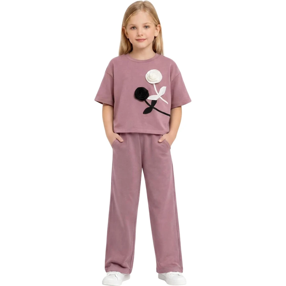 komplet cvet ljubičasti 5-8god komplet cvet ljubičasti za devojčice 5-8 godina teddy kids