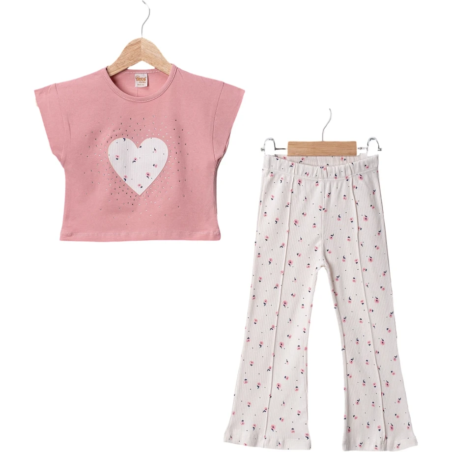 komplet srce roze 2-5god komplet srce roze za devojčice uzrasta 2 do 5 godina