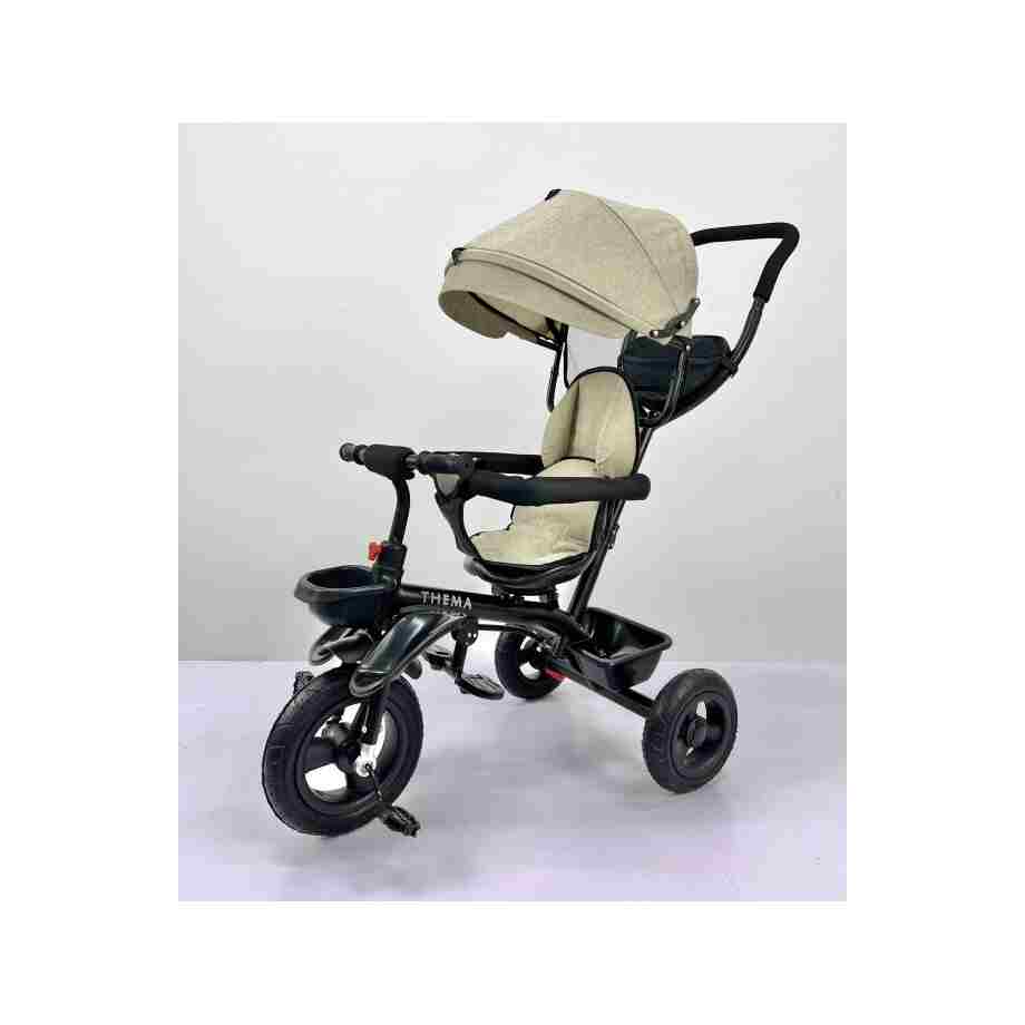 tricikl ts-68 bež themасport metalni ram rotirajuće sedište točkovi od prave gume