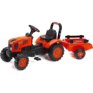 traktor kubota sa prikolicom na pedale za decu uzrasta 2 do 5 godina