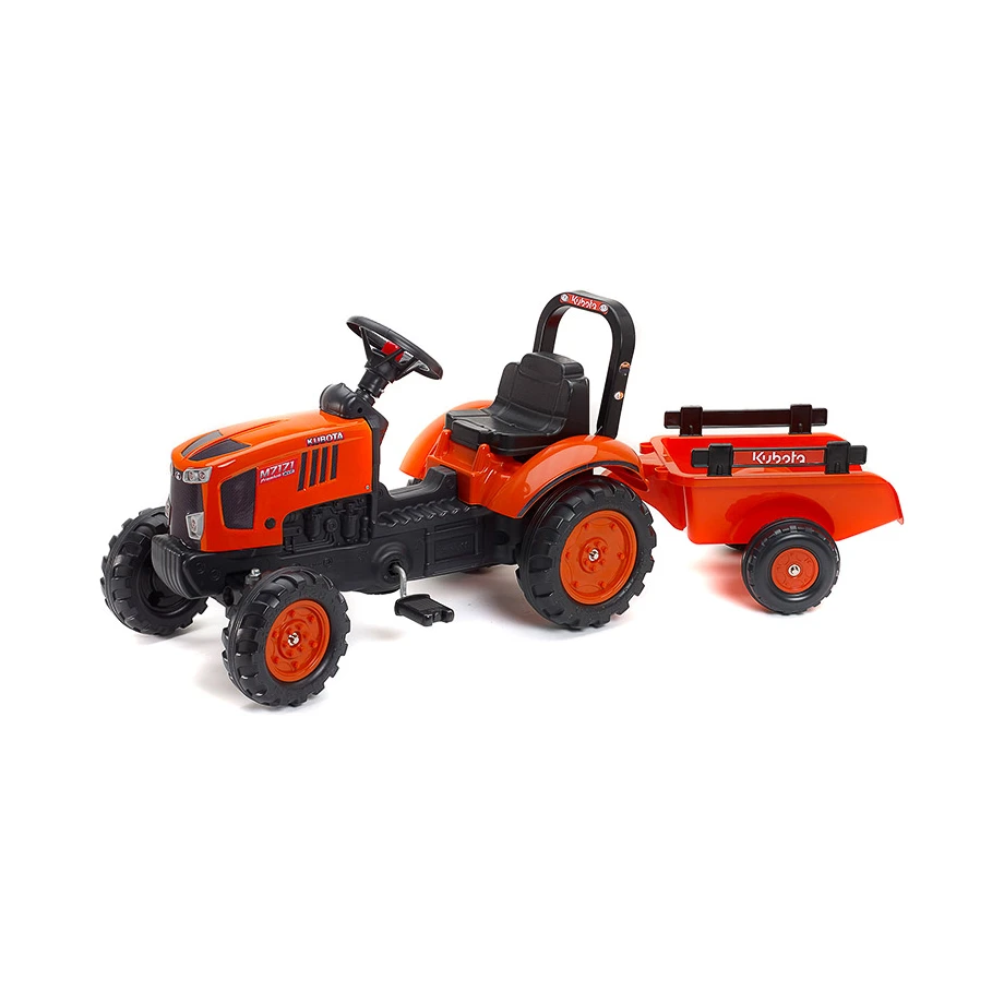 traktor kubota sa prikolicom na pedale za decu uzrasta 2 do 5 godina