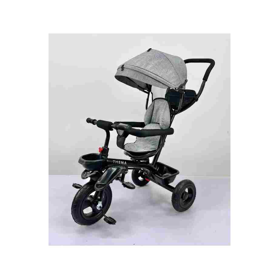 themasport tricikl ts-68 sivi metalni ram rotirajuće sedište točkovi od gume