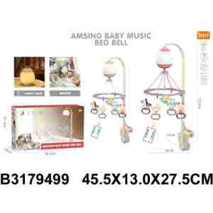 muzička vrteška za krevetac za bebe sa melodijama i noćnom lampom