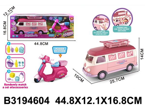 kombi i skuter set vozila za decu sa pokretnim točkovima i dodacima