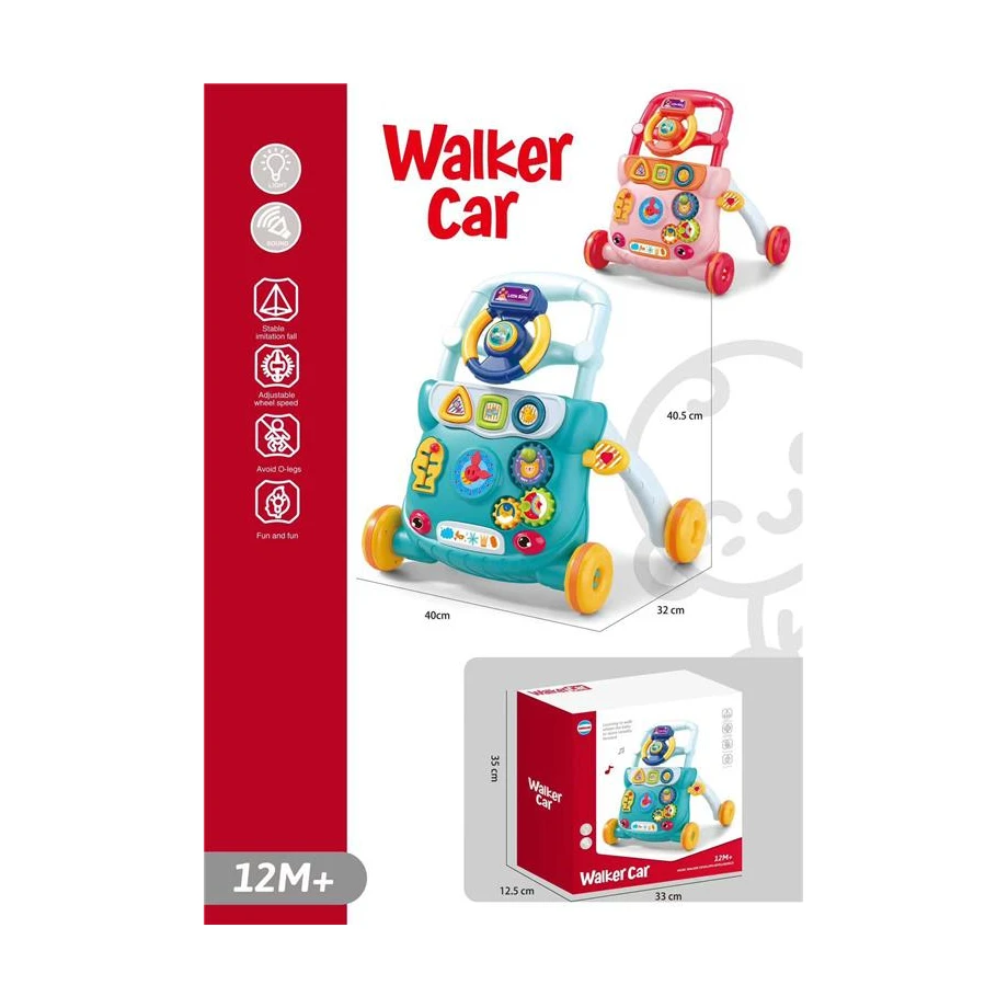 šetalica sa volanom multifunkcionalna sa zvukom i svetlom dimenzije 32x40x40.5cm