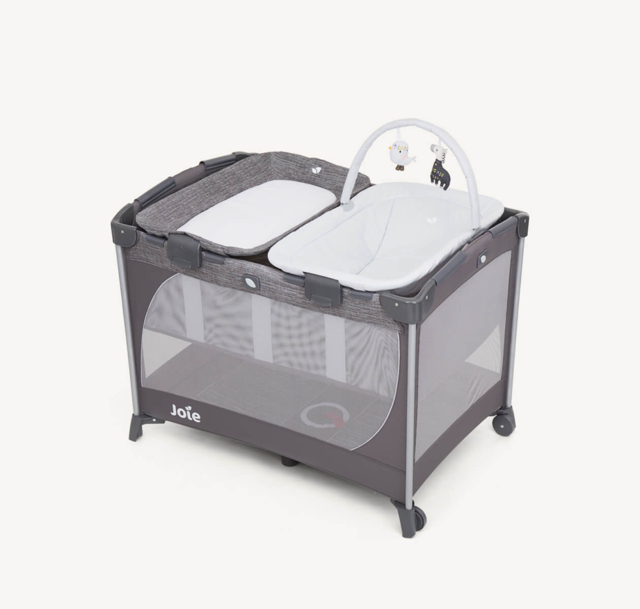 Joie prenosivi krevetac Commuter Change&Snooze, Linen Gray
