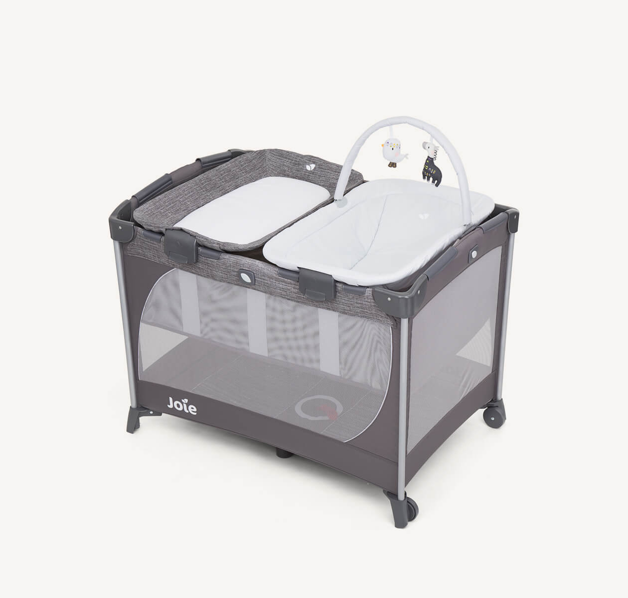 Joie prenosivi krevetac Commuter Change&Snooze, Linen Gray