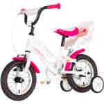 Bicikl kids visitor dog 12" 7" v-brake kontra 95-115cm (12") belo roze perla bicikl kids visitor dog 12 inch belo roze perla za devojčice