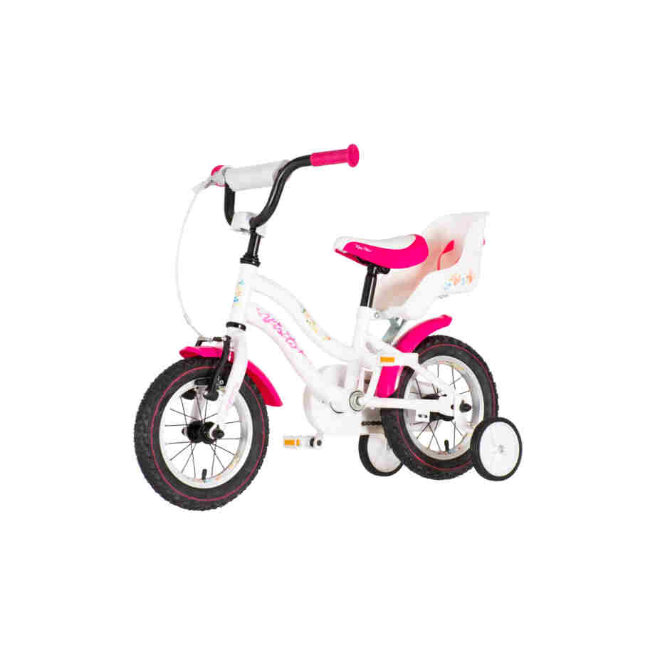 Bicikl kids visitor dog 12" 7" v-brake kontra 95-115cm (12") belo roze perla bicikl kids visitor dog 12 inch belo roze perla za devojčice