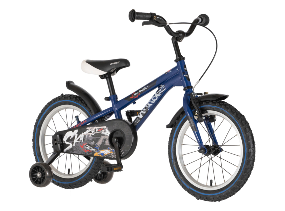 BICIKL KIDS VISITOR BEATSKATE 16" 9" V-BRAKE KONTRA 105-125CM (16") PLAVI PERLA bicikl kids visitor beatskate 16" plavi perla sa pomoćnim točkićima za decu