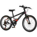 Bicikl junior 20 visitor radiance 20" 11" v-brake 6 brzina 120-142cm (xxs) crno crveni bicikl junior 20 visitor radiance visitor radiance 20 juniorski bicikl crno crveni 6 brzina v-brake