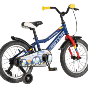 Bicikl kids visitor patrol 16" 9" v-brake kontra 105-125cm (16") plavi perla bicikl kids visitor patrol 16 visitor patrol 16 dečiji bicikl plavi perla sa pomoćnim točkićima