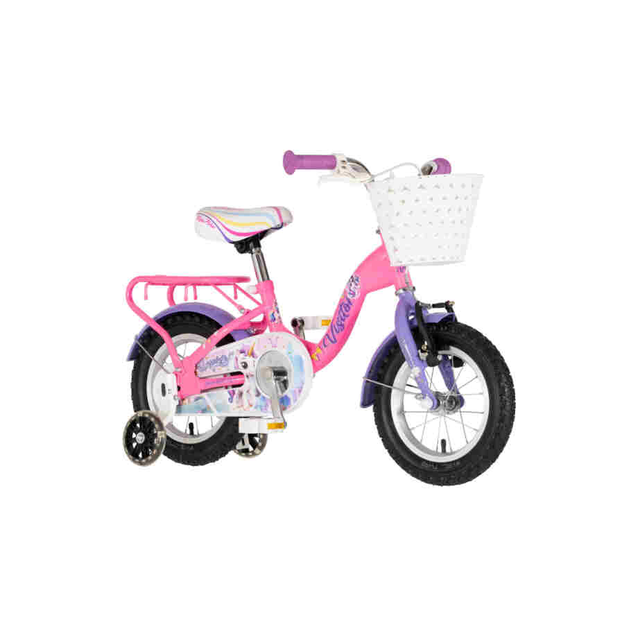 bicikl kids visitor unicorn 12 visitor unicorn 12 roze dečiji bicikl sa pomoćnim točkićima i