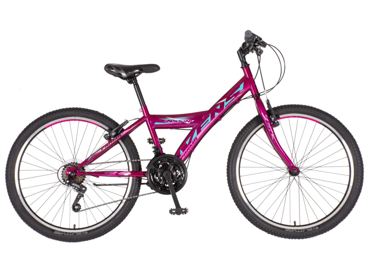Bicikl junior 24 venssini parma 24" 13" v-brake 18 brzina 132-155cm(xs) ljubičasti uv sjaj perla bicikl junior 24 venssini parma venssini parma 24 juniorski mtb bicikl ljubičasti uv sjaj perla