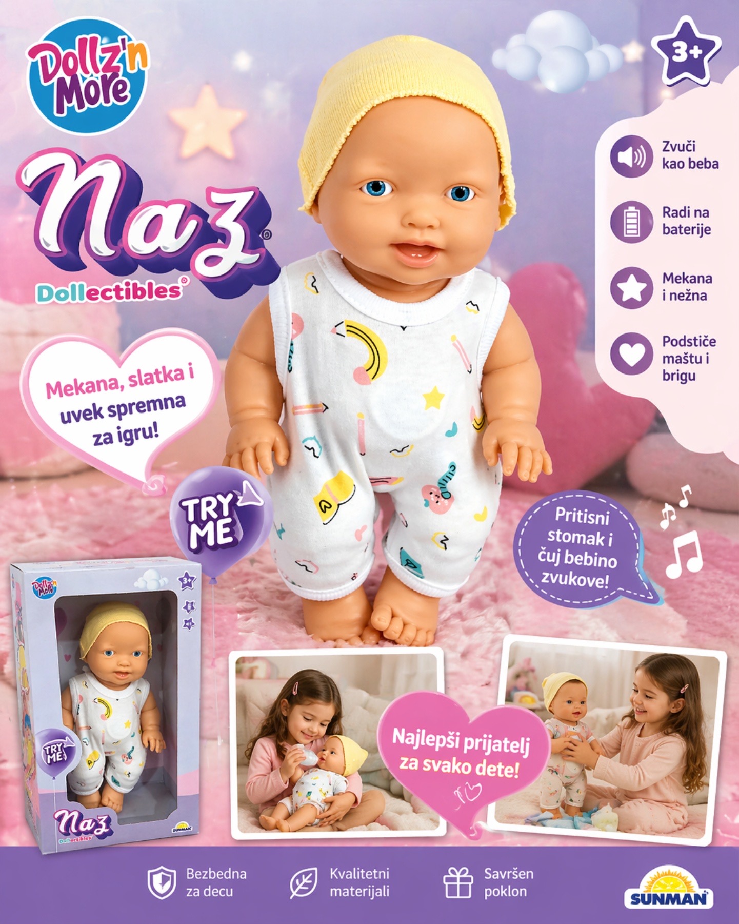 Lutka beba Naz lutka beba naz preslatka igračka za devojčice Lutka beba Naz