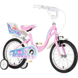 Bicikl kids visitor kitty 16" 9" v-brake kontra 105-125cm (16") roze bicikl kids visitor kitty 16 roze bicikl visitor kitty 16 inča za devojčice sa mekkim