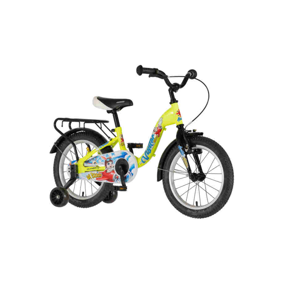 bicikl kids visitor aviator 16 visitor aviator 16 dečiji bicikl neon žuti v-brake kontra kočnica