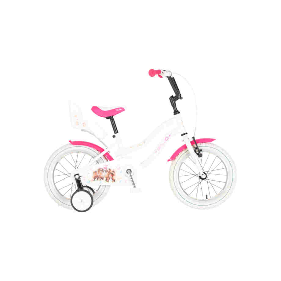 Bicikl kids visitor dog 16" 9" v-brake kontra 105-125cm (16") belo roze perla bicikl kids visitor dog 16 dečji bicikl visitor dog 16 inča belo roze perla boja