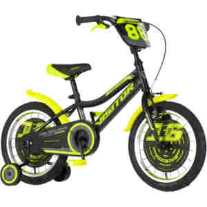 Bicikl kids visitor ranger 16" 9" v-brake  kontra 105-125cm (16") crno žuti polu mat - Slika 1