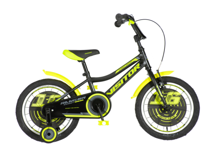 Bicikl kids visitor ranger 16" 9" v-brake kontra 105-125cm (16") crno žuti polu mat