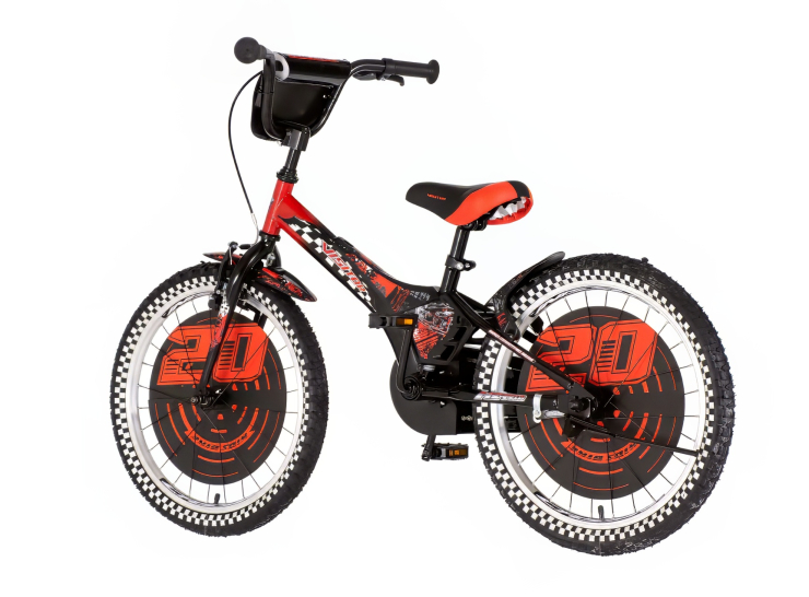 Bicikl kids visitor nitro 20" 10" v-brake kontra 115-135cm (20") crno crveni bicikl kids visitor nitro 20 crno crveni sa anatomskim sedištem