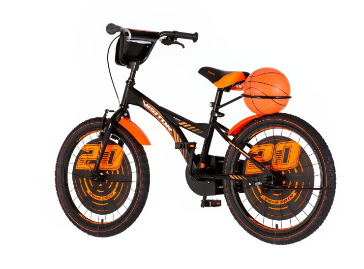 Bicikl kids visitor basket 20" 10" v-brake kontra 115-135cm (20") crno narandžasti Bicikl kids visitor basket 20" 10" v-brake kontra 115-135cm (20") crno narandžasti