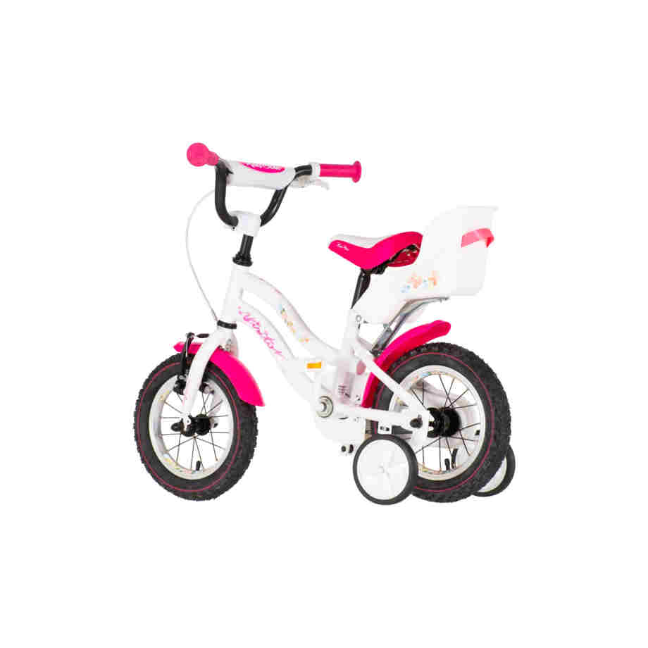 Bicikl kids visitor dog 12" 7" v-brake kontra 95-115cm (12") belo roze perla bicikl kids visitor dog 12 inch belo roze perla za devojčice