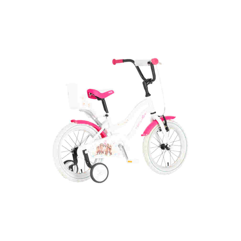 Bicikl kids visitor dog 16" 9" v-brake kontra 105-125cm (16") belo roze perla bicikl kids visitor dog 16 dečji bicikl visitor dog 16 inča belo roze perla boja