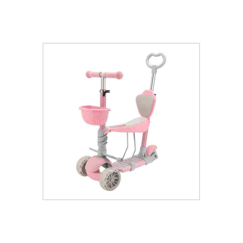 TS-210-5A-pink dečiji trotinet sa sedištem 5 u 1 pink themasport svetleći točkovi