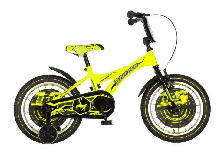 Bicikl kids visitor player 16" 9" v-brake kontra 105-125cm (16") neon žuti uv Bicikl kids visitor player 16" 9" v-brake kontra 105-125cm (16") neon žuti uv