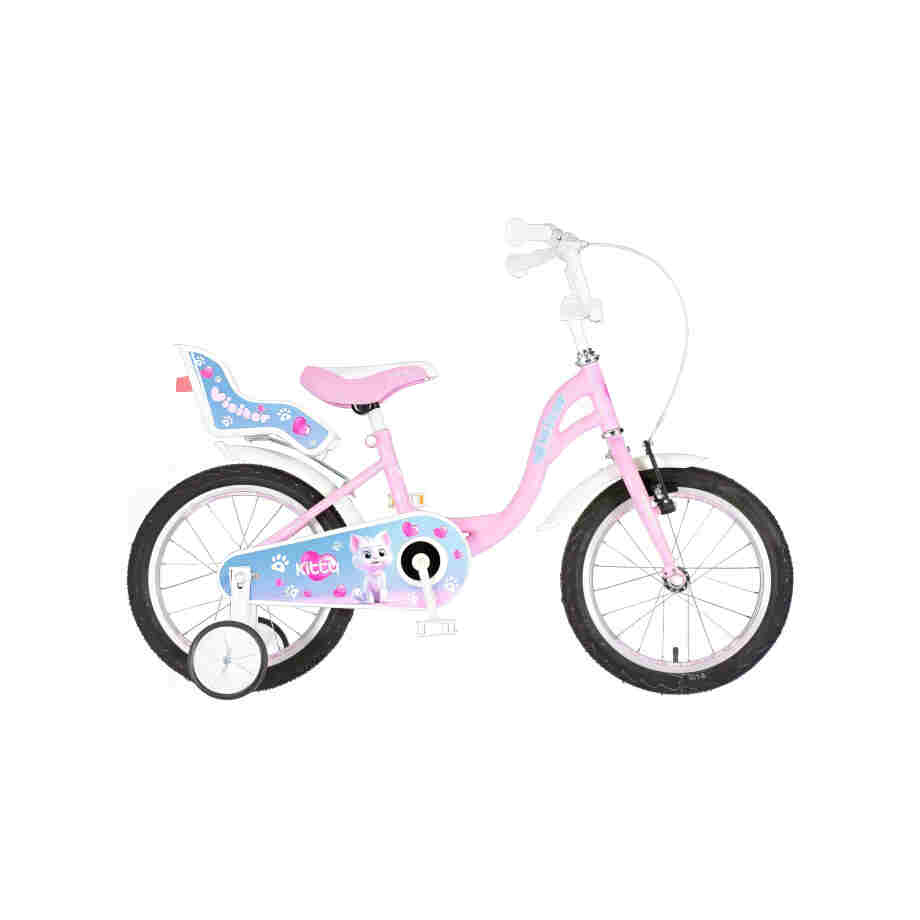 Bicikl kids visitor kitty 16" 9" v-brake kontra 105-125cm (16") roze bicikl kids visitor kitty 16 roze bicikl visitor kitty 16 inča za devojčice sa mekkim