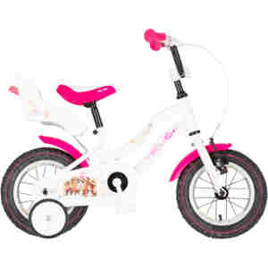 bicikl kids visitor dog 12 inch belo roze perla za devojčice