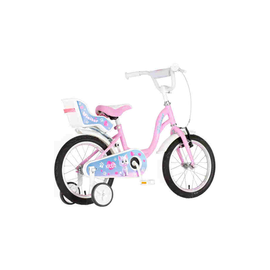Bicikl kids visitor kitty 16" 9" v-brake kontra 105-125cm (16") roze bicikl kids visitor kitty 16 roze bicikl visitor kitty 16 inča za devojčice sa mekkim