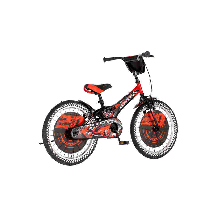 bicikl kids visitor nitro 20 crno crveni sa anatomskim sedištem
