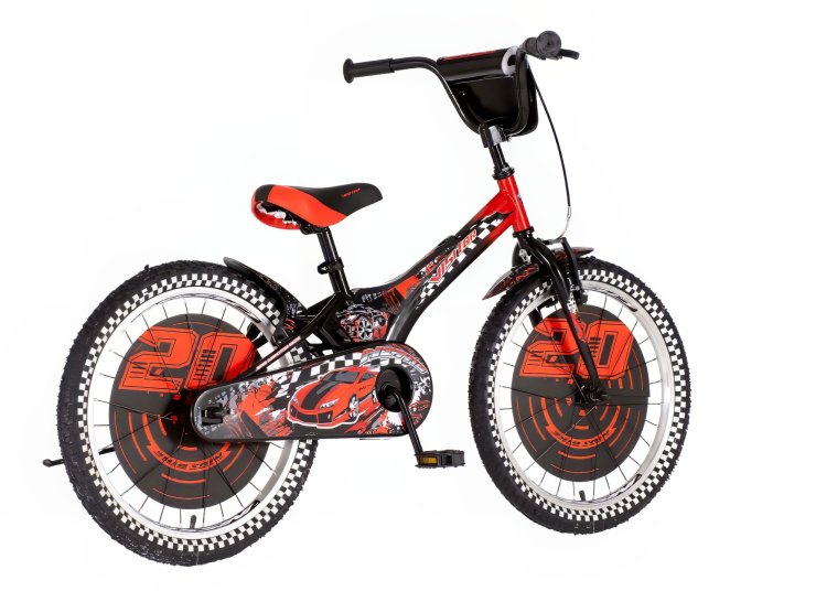 Bicikl kids visitor nitro 20" 10" v-brake kontra 115-135cm (20") crno crveni bicikl kids visitor nitro 20 crno crveni sa anatomskim sedištem
