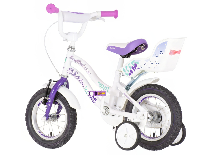 Bicikl kids visitor songbird 12" 7" v-brake kontra 95-115cm (12") belo ljubičasti perla bicikl kids visitor songbird 12 inča belo ljubičasti perla za devojčice