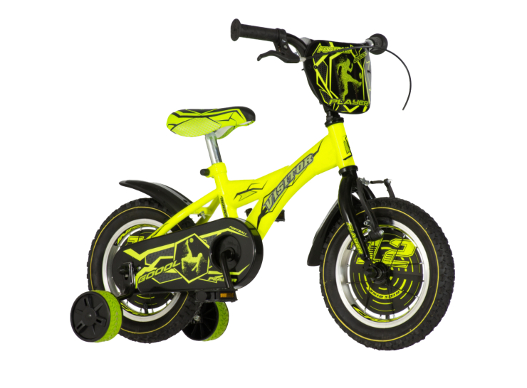Bicikl kids visitor player 12" 7" v-brake kontra 95-115cm (12") neon žuti uv