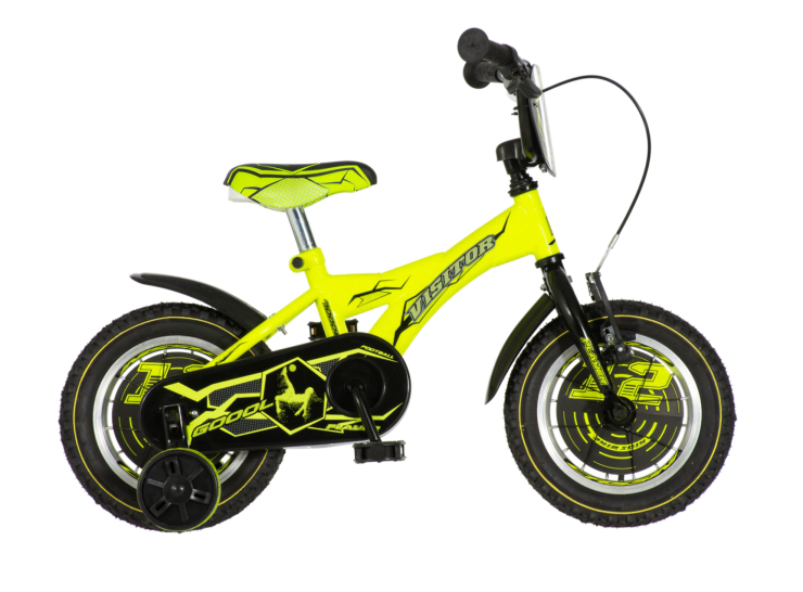 Bicikl kids visitor player 12" 7" v-brake kontra 95-115cm (12") neon žuti uv