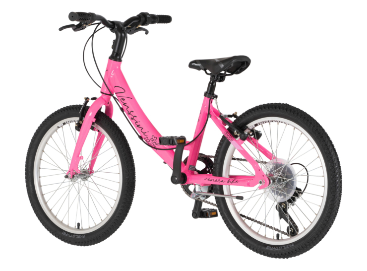 Bicikl junior 20 venssini parma alu 20" alu 12" v-brake 6 brzina 132-155cm (xs) roza bicikl junior 20 venssini parma venssini parma juniorski bicikl 20 inča roza aluminijumski ram v-brake