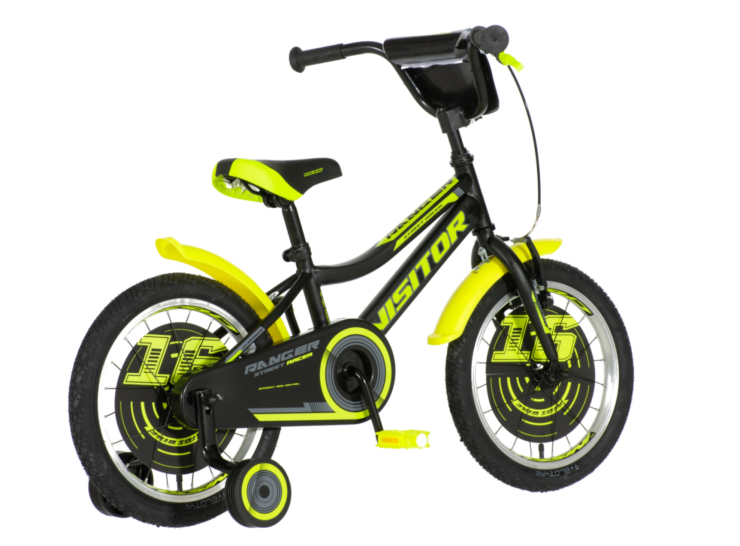 Bicikl kids visitor ranger 16" 9" v-brake kontra 105-125cm (16") crno žuti polu mat