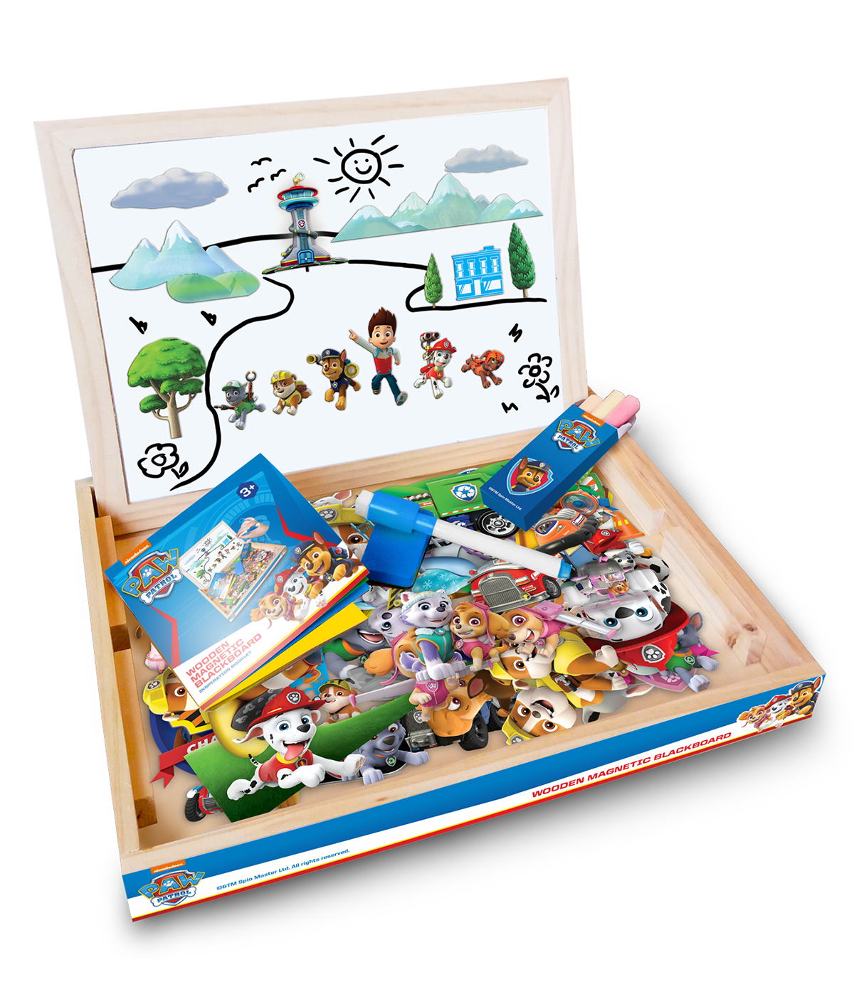 magnetna drvena tabla paw patrol 90 delova edukativni set za decu