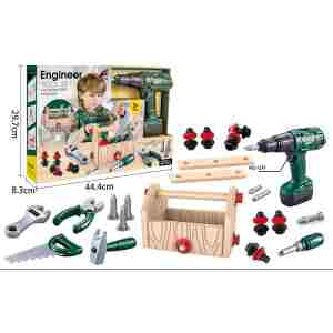 alat set 84919 dečiji komplet sa bušilicom testerom čekićem i kutijom