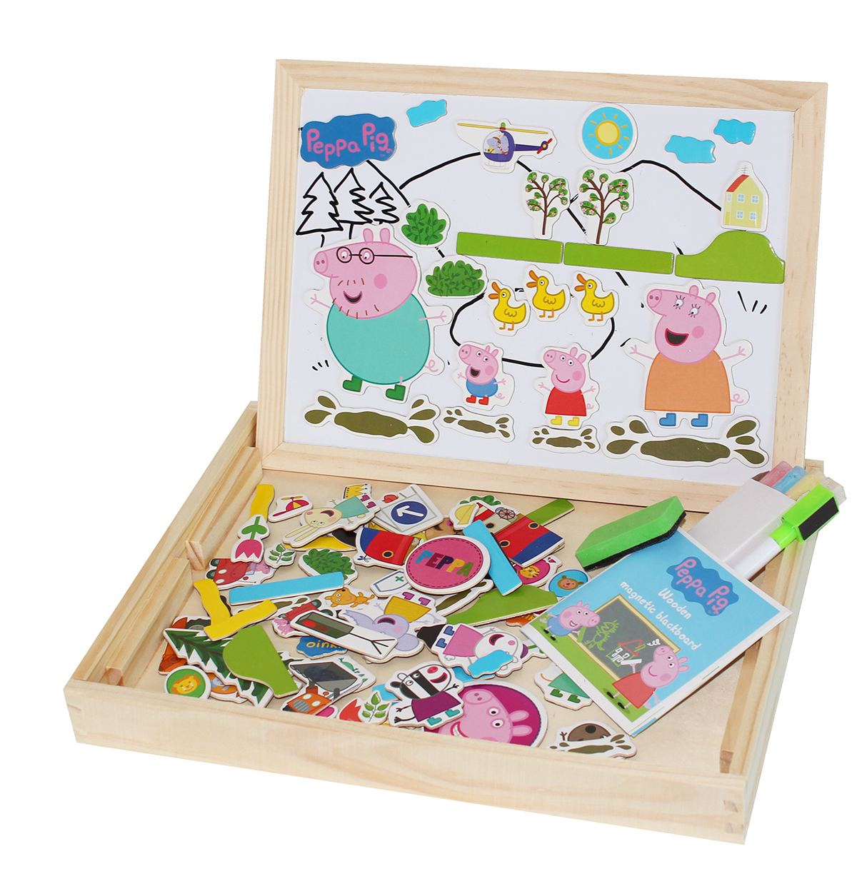 image3 (8) magnetna drvena tabla peppa pig 100pcs edukativni set za decu