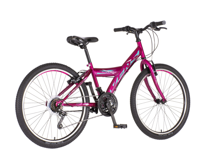 Bicikl junior 24 venssini parma 24" 13" v-brake 18 brzina 132-155cm(xs) ljubičasti uv sjaj perla bicikl junior 24 venssini parma venssini parma 24 juniorski mtb bicikl ljubičasti uv sjaj perla