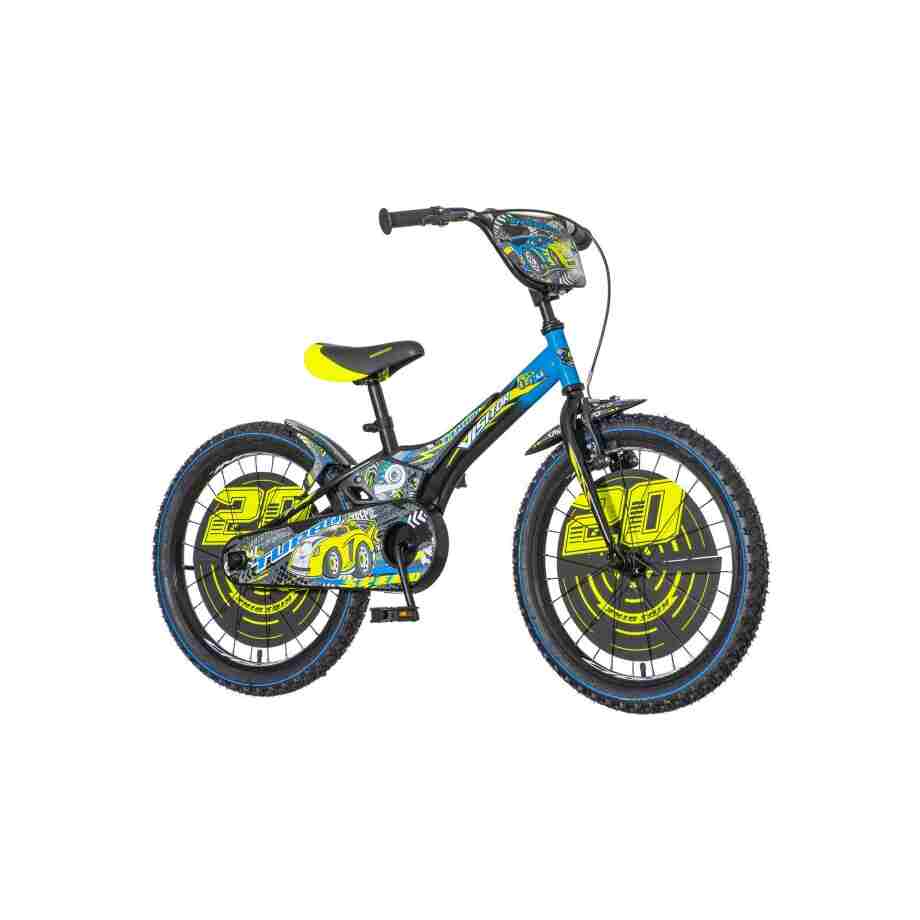bicikl kids visitor turbo 20 inča crno plavi sa ergonomskim sedlom