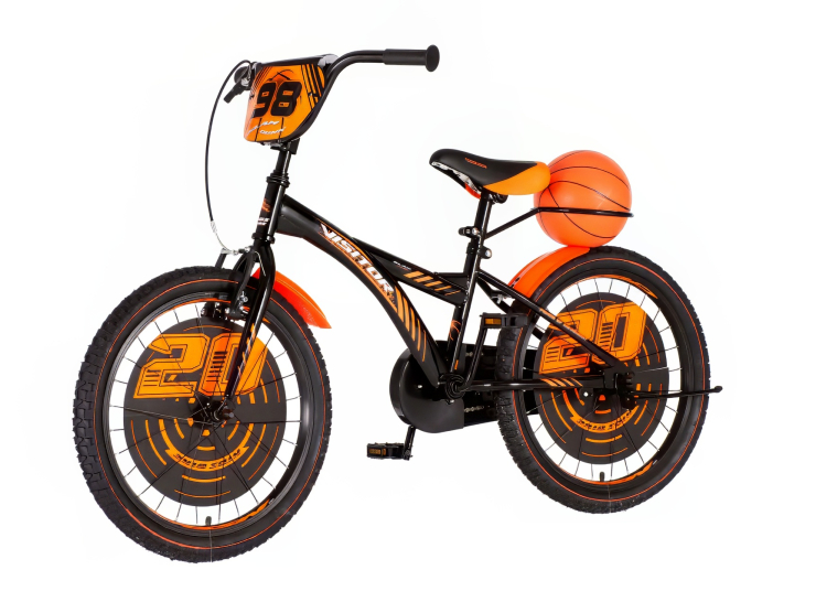 Bicikl kids visitor basket 20" 10" v-brake kontra 115-135cm (20") crno narandžasti Bicikl kids visitor basket 20" 10" v-brake kontra 115-135cm (20") crno narandžasti