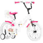 Bicikl kids visitor dog 16" 9" v-brake kontra 105-125cm (16") belo roze perla bicikl kids visitor dog 16 dečji bicikl visitor dog 16 inča belo roze perla boja
